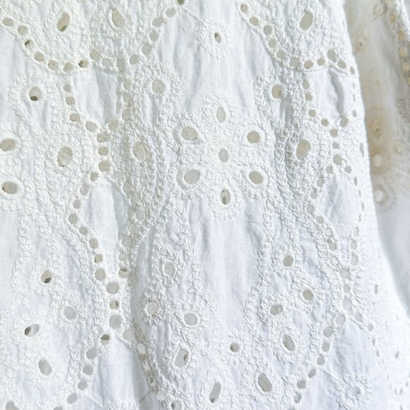 Sezane White Eyelet Blouse - Picture 6 of 9